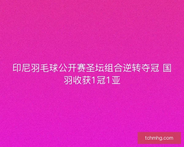 印尼羽毛球公开赛圣坛组合逆转夺冠 国羽收获1冠1亚